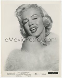 2f2013 SEVEN YEAR ITCH 8x10 still 1955 best head & shoulders portrait of sexy Marilyn Monroe w/fur!