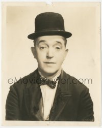 2f2028 STAN LAUREL 8x10.25 still 1930s wonderful head & shoulders youthful portrait w/hat & bowtie!