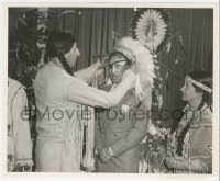 2f2047 THEY DIED WITH THEIR BOOTS ON candid 8x10 still 1941 Walsh made Sioux Indian Chief by Crail!