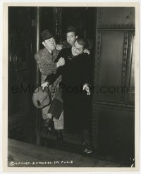 2f2053 THREE STOOGES 8x10 still 1940s Moe, Larry & Curly all trying to exit train at the same time!