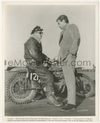 2f2065 WAR LOVER candid 8.25x10 still 1962 Steve McQueen on motorcycle talking to Robert Wagner!