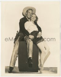 2f2073 WILD HORSE MESA 8x10.25 still 1932 full-length c/u of Sally Blane & cowboy Randolph Scott!