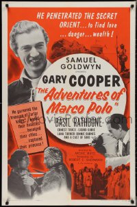 2f0673 ADVENTURES OF MARCO POLO 1sh R1954 Gary Cooper, Basil Rathbone, Sigrid Gurie
