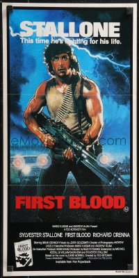2f0644 FIRST BLOOD Aust daybill 1982 artwork of Sylvester Stallone as John Rambo by Drew Struzan!