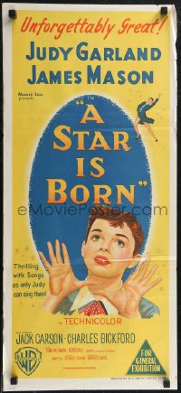2f0664 STAR IS BORN Aust daybill 1954 great close up art of Judy Garland, James Mason, classic!