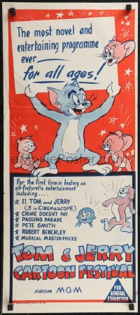 2f0666 TOM & JERRY CARTOON FESTIVAL Aust daybill 1960s MGM's most entertaining program ever!