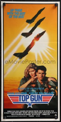 2f0667 TOP GUN Aust daybill 1986 great image of Tom Cruise & Kelly McGillis, Navy fighter jets!