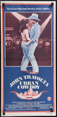 2f0669 URBAN COWBOY Aust daybill 1980 different image of John Travolta & Debra Winger dancing!