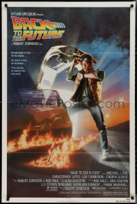 2f0686 BACK TO THE FUTURE NSS style 1sh 1985 art of Michael J. Fox & Delorean by Drew Struzan!