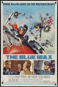 2f0705 BLUE MAX 1sh 1966 Frank McCarthy art of WWI fighter pilot George Peppard in airplane!