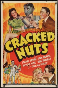 2f0725 CRACKED NUTS 1sh 1941 robot with Shemp inside resembles its creator, Mischa Auer, ultra rare!