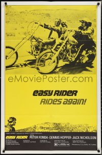 2f0743 EASY RIDER 1sh R1972 best classic image of Peter Fonda & Dennis Hopper on motorcycles!
