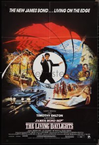 2f0446 LIVING DAYLIGHTS English 1sh 1987 Timothy Dalton as James Bond, art montage by Brian Bysouth!