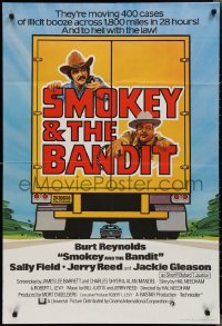 2f0450 SMOKEY & THE BANDIT English 1sh 1977 different art of Burt Reynolds & Gleason on truck!