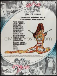 2f0127 CASINO ROYALE French 1p 1967 Bond spy spoof, sexy psychedelic Kerfyser art + photo montage!