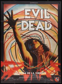2f0139 EVIL DEAD French 1p R1980s Sam Raimi cult classic, best horror art of girl grabbed by zombie!