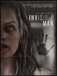 2f0151 INVISIBLE MAN teaser French 1p 2020 creepy handprint behind Elisabeth Moss, H.G. Wells!