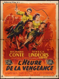 2f0171 RAIDERS French 1p 1954 Richard Conte & Viveca Lindfors by Roger Soubie, ultra rare!