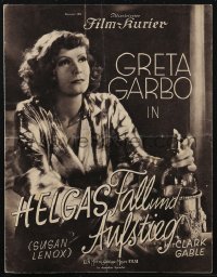 2f0461 SUSAN LENOX: HER FALL & RISE German program 1932 Greta Garbo & Clark Gable, different images!