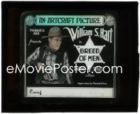 2f1507 BREED OF MEN glass slide 1919 William S. Hart gets cheated at gambling and becomes sheriff!