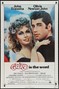 2f0772 GREASE 1sh 1978 c/u of John Travolta & Olivia Newton-John in a most classic musical!