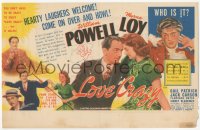 2f0613 LOVE CRAZY herald 1941 great images of William Powell in drag & with pretty Myrna Loy, rare!