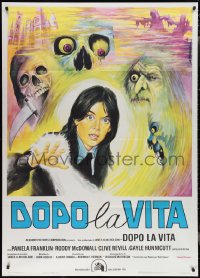 2f0074 LEGEND OF HELL HOUSE Italian 1p 1974 different art of Pamela Franklin & creepy monsters!