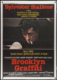 2f0075 LORDS OF FLATBUSH Italian 1p R1984 Sylvester Stallone shooting pool, Brooklyn Graffiti!