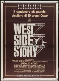 2f0102 WEST SIDE STORY Italian 1p R1978 winner of 10 Academy Awards, classic title artwork!