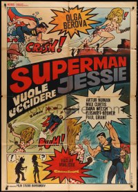 2f0104 WHO WANTS TO KILL JESSIE? Italian 1p 1967 Superman does, different comic art by Saudek!