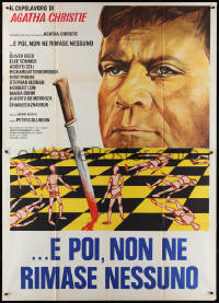 2f0040 AND THEN THERE WERE NONE Italian 2p 1974 Spagnoli art of Oliver Reed over chessboard war!