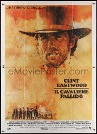 2f0051 PALE RIDER Italian 2p 1985 great artwork of cowboy Clint Eastwood by C. Michael Dudash!