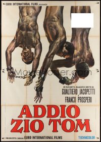 2f0054 WHITE DEVIL: BLACK HELL Italian 2p 1971 outrageous art of naked slaves hanging upside-down!