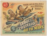 2f1089 ABBOTT & COSTELLO GO TO MARS TC 1953 art of wacky astronauts Bud & Lou in outer space!
