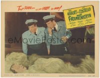 2f1186 ABBOTT & COSTELLO MEET FRANKENSTEIN LC #6 R1956 Bud & Lou stare at monster in packing crate!