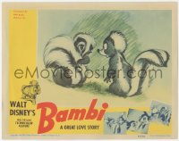 2f1196 BAMBI LC 1942 Walt Disney cartoon deer classic, great image with Flower the skunk flirting!