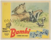2f1197 BAMBI LC 1942 Walt Disney cartoon deer classic, great image with Flower the skunk & owl!