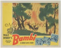 2f1198 BAMBI LC 1942 Walt Disney, great image of Bambi and his dad fleeing a raging forest fire!