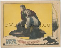 2f1218 CHAIN LIGHTNING LC 1927 great close up of cowboy Buck Jones choking bad guy from behind!