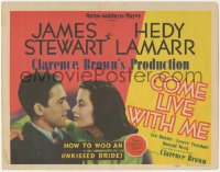 2f1106 COME LIVE WITH ME TC 1941 sexy Hedy Lamarr & James Stewart, how to woo an unkissed bride!