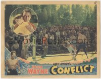 2f1234 CONFLICT LC 1936 barechested boxer John Wayne fighting in outdoor ring, Jack London