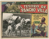 2f1257 EL TESORO DE PANCHO VILLA Spanish/US LC 1954 masked wrestler riding horse & in border!