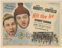 2f1131 HIT THE ICE TC 1943 headshots of Bud Abbott & Lou Costello + art of pretty ice skating girls!