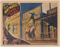 2f1286 HONOR OF THE RANGE LC 1934 great image of Ken Maynard leaping off the roof to his horse!