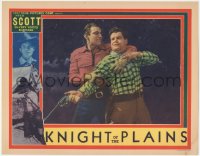 2f1308 KNIGHT OF THE PLAINS LC 1938 close up of cowboy Fred Scott disarming bad guy from behind!