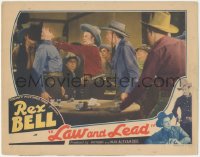2f1312 LAW & LEAD LC 1936 cowboy Rex Bell punches bad guy cheating at poker gambling game!