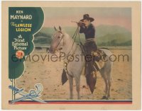 2f1315 LAWLESS LEGION LC 1929 tough cowboy Ken Maynard aiming rifle from Tarzan the horse's back!