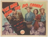 2f1147 MAN FROM THE RIO GRANDE TC 1943 Don Red Barry, cute Twinkle Watts pointing gun at man!