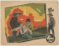 2f1341 NO MAN'S LAW LC 1925 tough cowboy Bob Custer & Adalyn Mayer with unconscious man!