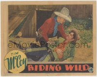 2f1357 RIDING WILD LC 1935 fighitng mad cowboy Tim McCoy holds dying man in his arms, very rare!